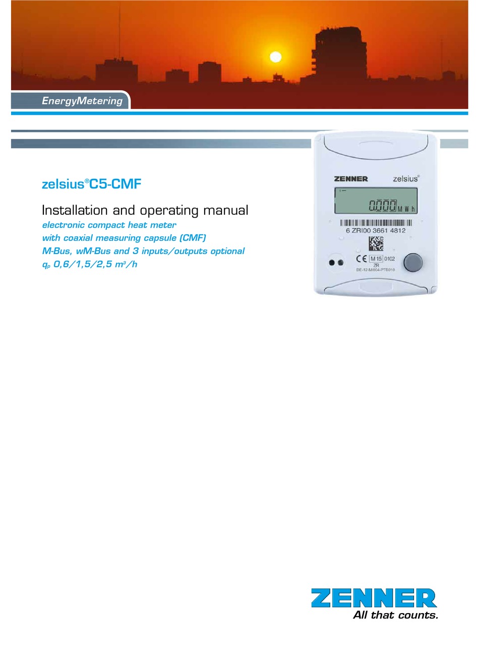 ZENNER ZELSIUS C5 CMF INSTALLATION AND OPERATING MANUAL Pdf Download 