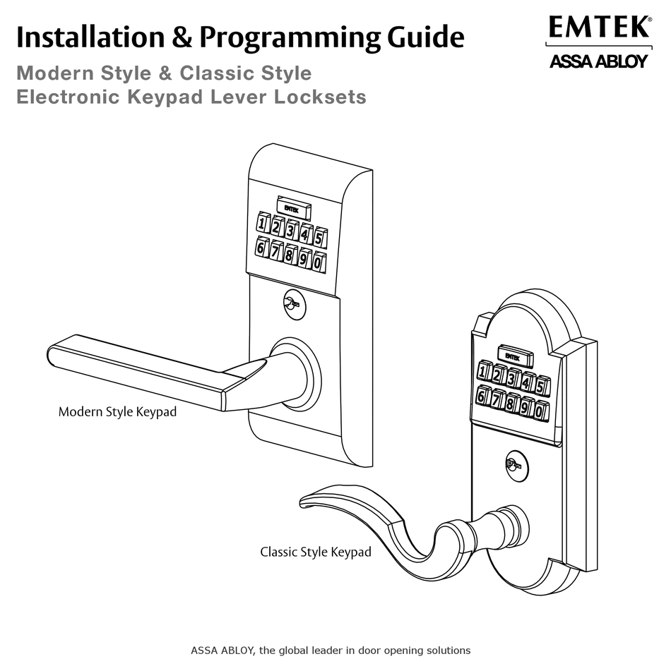 EMTEK MODERN STYLE INSTALLATION & PROGRAMMING MANUAL Pdf Download