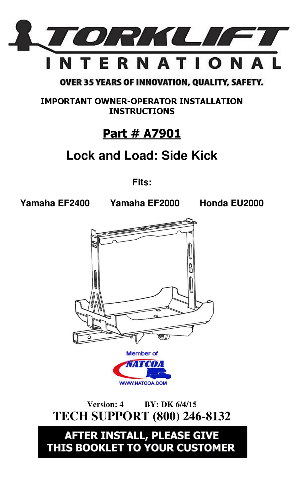 TORKLIFT A7901 INSTALLATION INSTRUCTIONS MANUAL Pdf Download ManualsLib