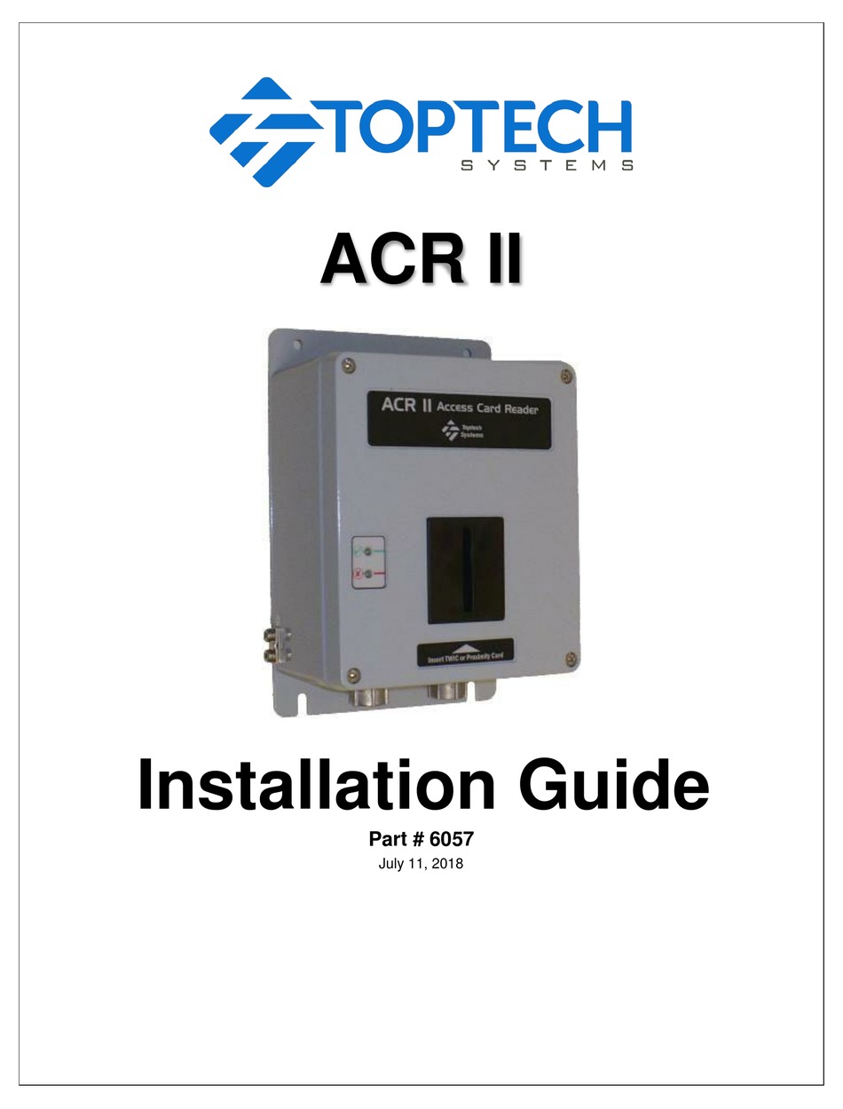 TOPTECH ACR II INSTALLATION MANUAL Pdf Download ManualsLib