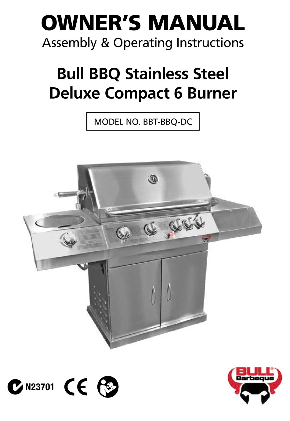 BULL BBQ STAINLESS STEEL DELUXE COMPACT OWNER'S MANUAL Pdf Download