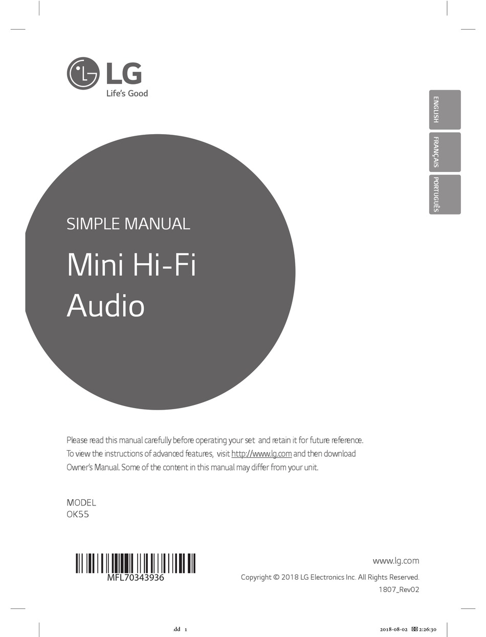 LG OK55 SIMPLE MANUAL Pdf Download | ManualsLib