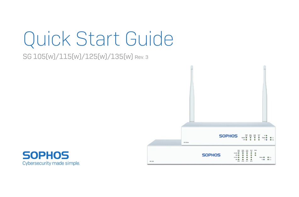 SOPHOS SG 105 QUICK START MANUAL Pdf Download | ManualsLib