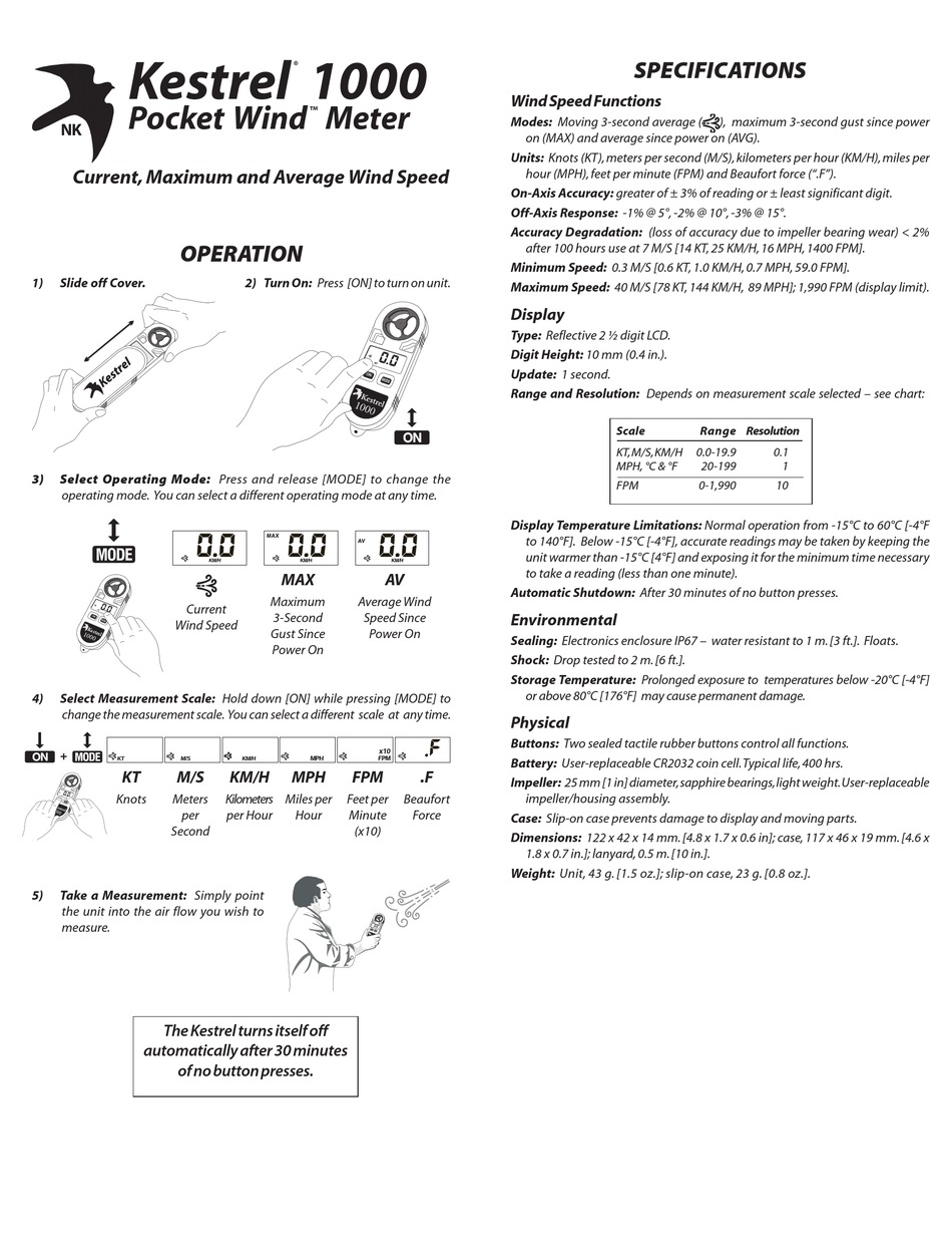 KESTREL 1000 MANUAL Pdf Download ManualsLib