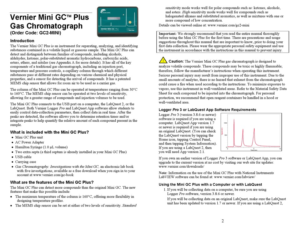 VERNIER MINI GC PLUS MANUAL Pdf Download ManualsLib