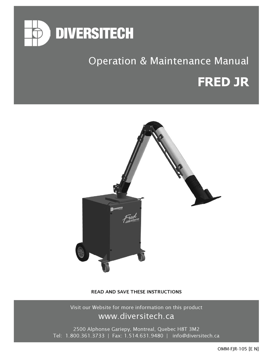 DIVERSITECH FRED JR OPERATION & MAINTENANCE MANUAL Pdf Download