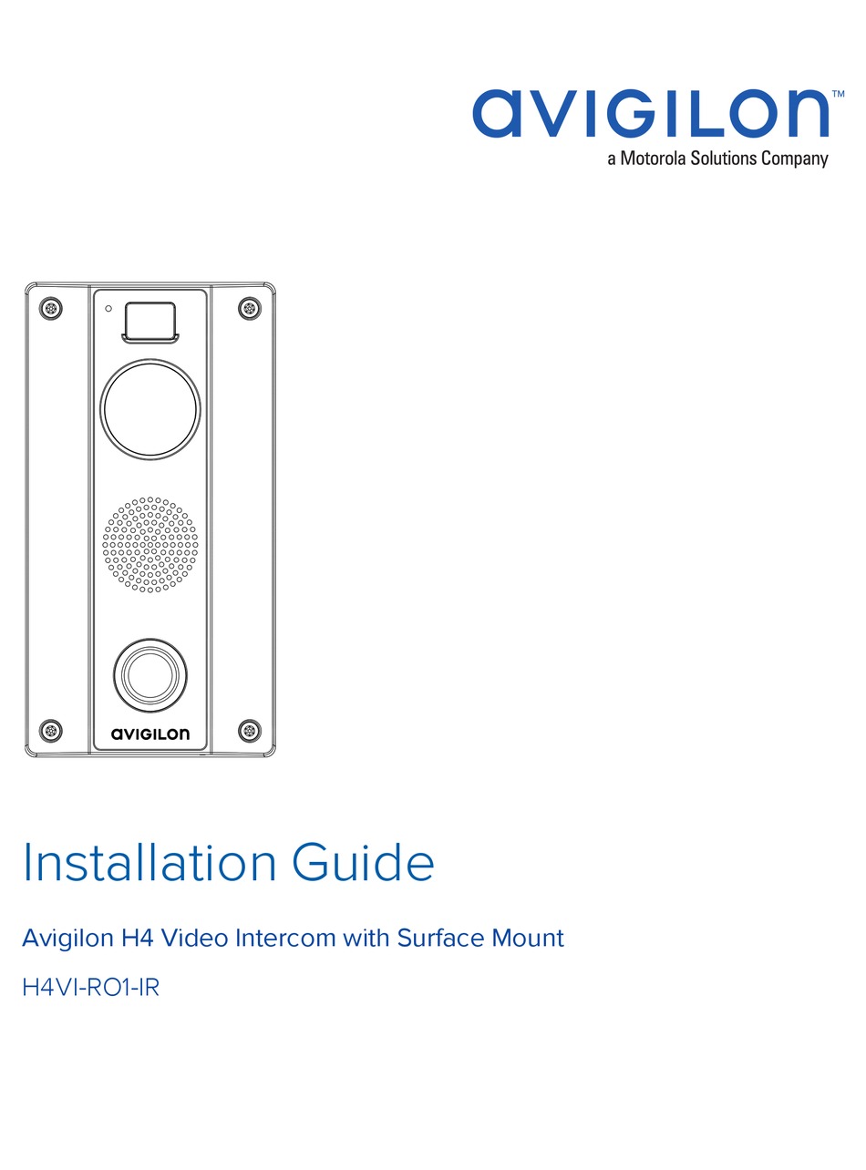 AVIGILON H4 INSTALLATION MANUAL Pdf Download | ManualsLib