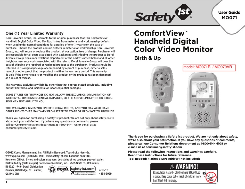 SAFETY 1ST MO071 USER MANUAL Pdf Download ManualsLib