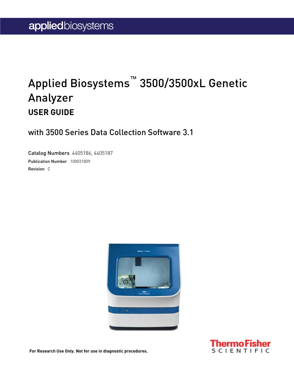 Applied Biosystems 3500 User Manual Pdf Download Manualslib