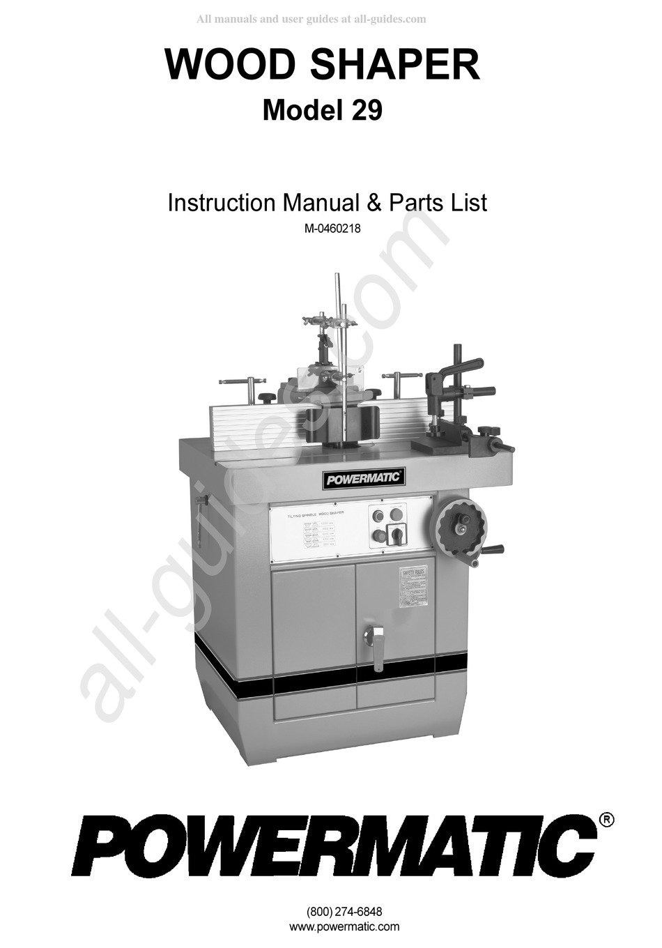 POWERMATIC 29 INSTRUCTION MANUAL & PARTS LIST Pdf Download ManualsLib