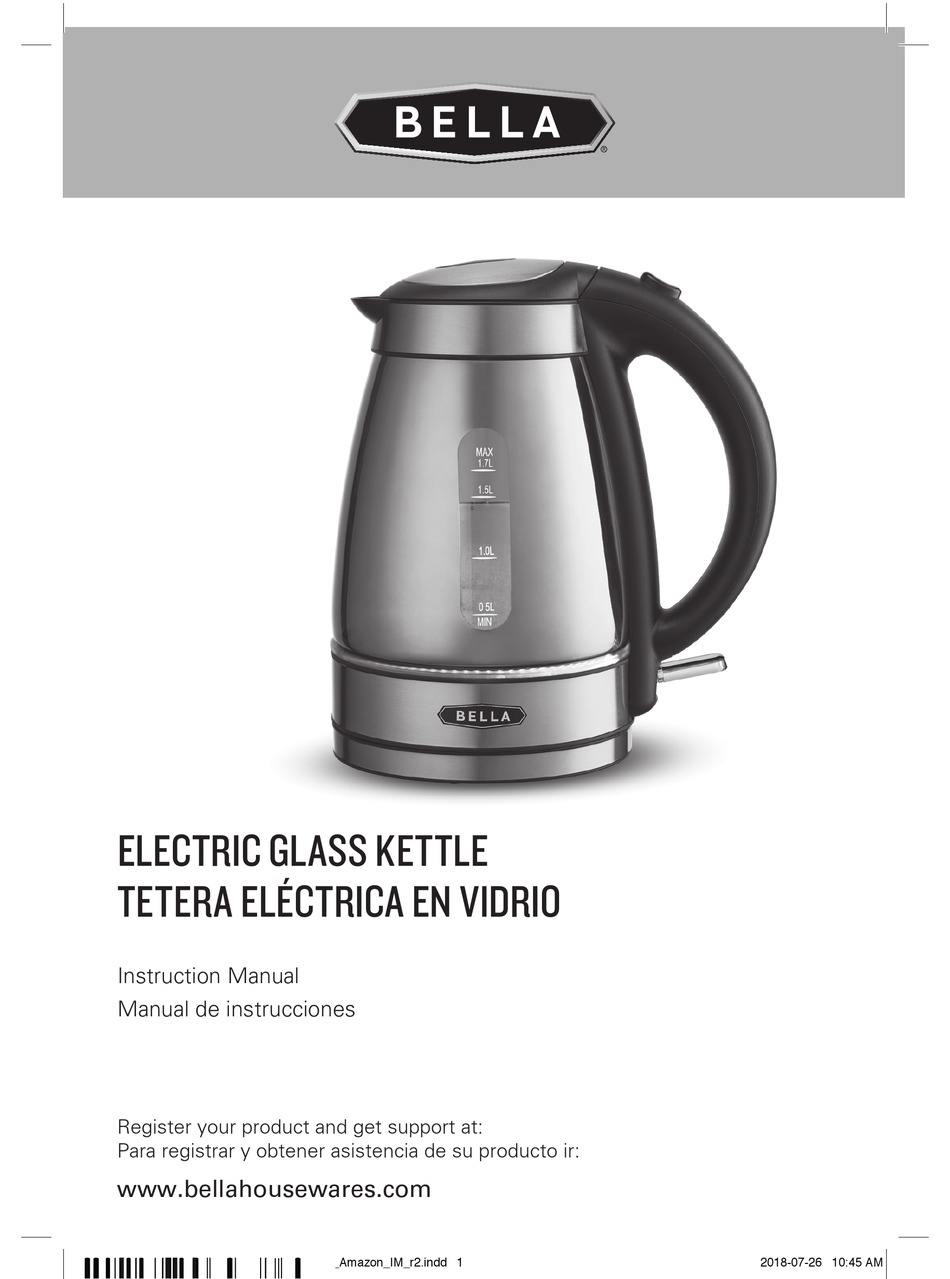 User manual Bella 1.7L Illuminated Glass Kettle (English - 16 pages)