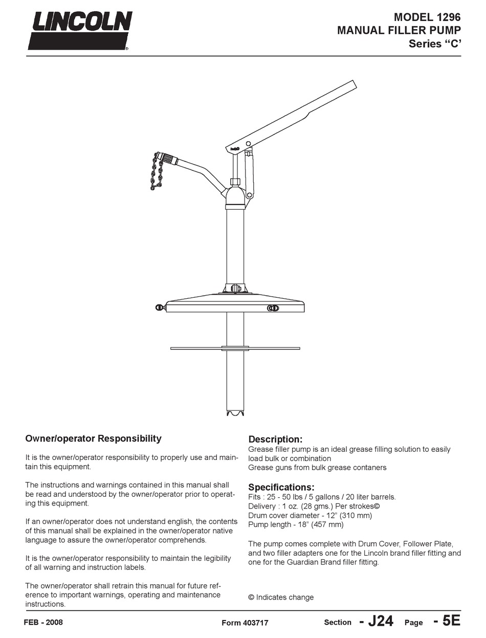 LINCOLN 1296 MANUAL Pdf Download | ManualsLib