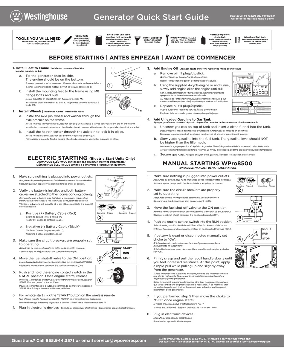 WESTINGHOUSE WPRO8500 QUICK START MANUAL Pdf Download ManualsLib