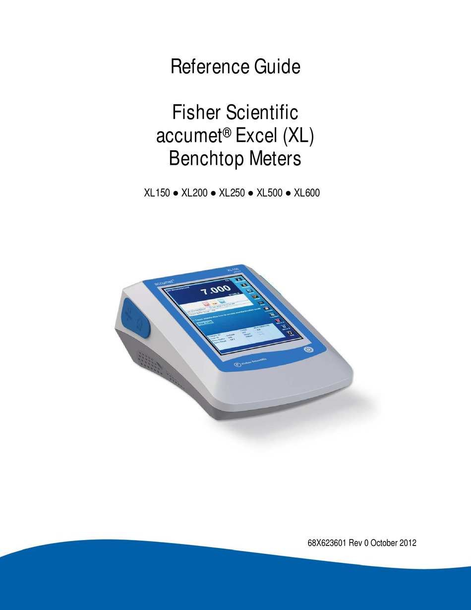 FISHER SCIENTIFIC ACCUMET XL150 ACCUMET XL200 ACCUMET XL250 ACCUMET XL500 ACCUMET XL600