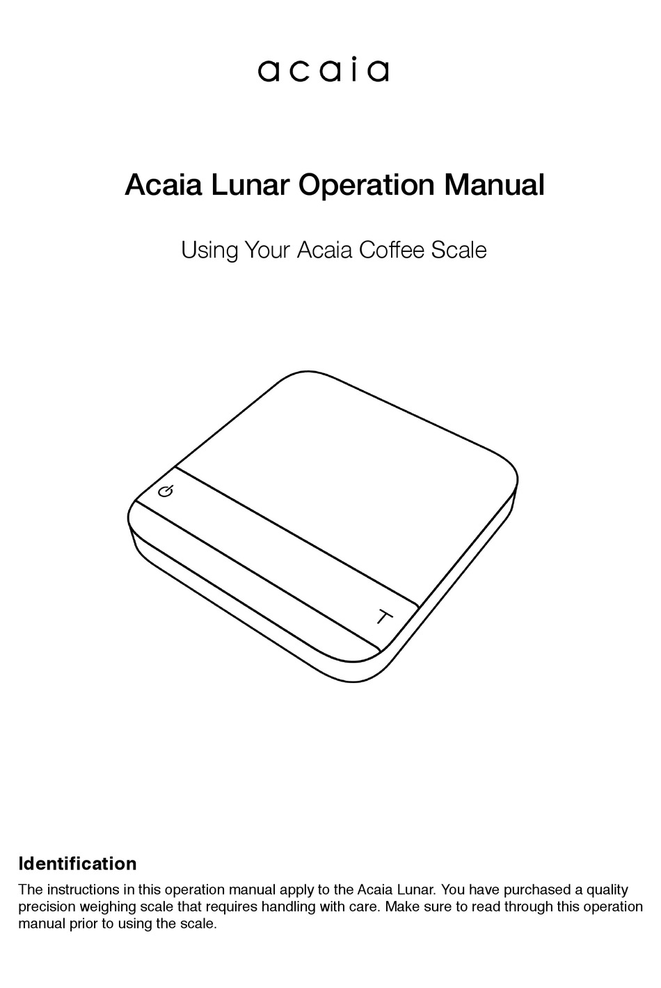ACAIA LUNAR OPERATION MANUALS Pdf Download ManualsLib