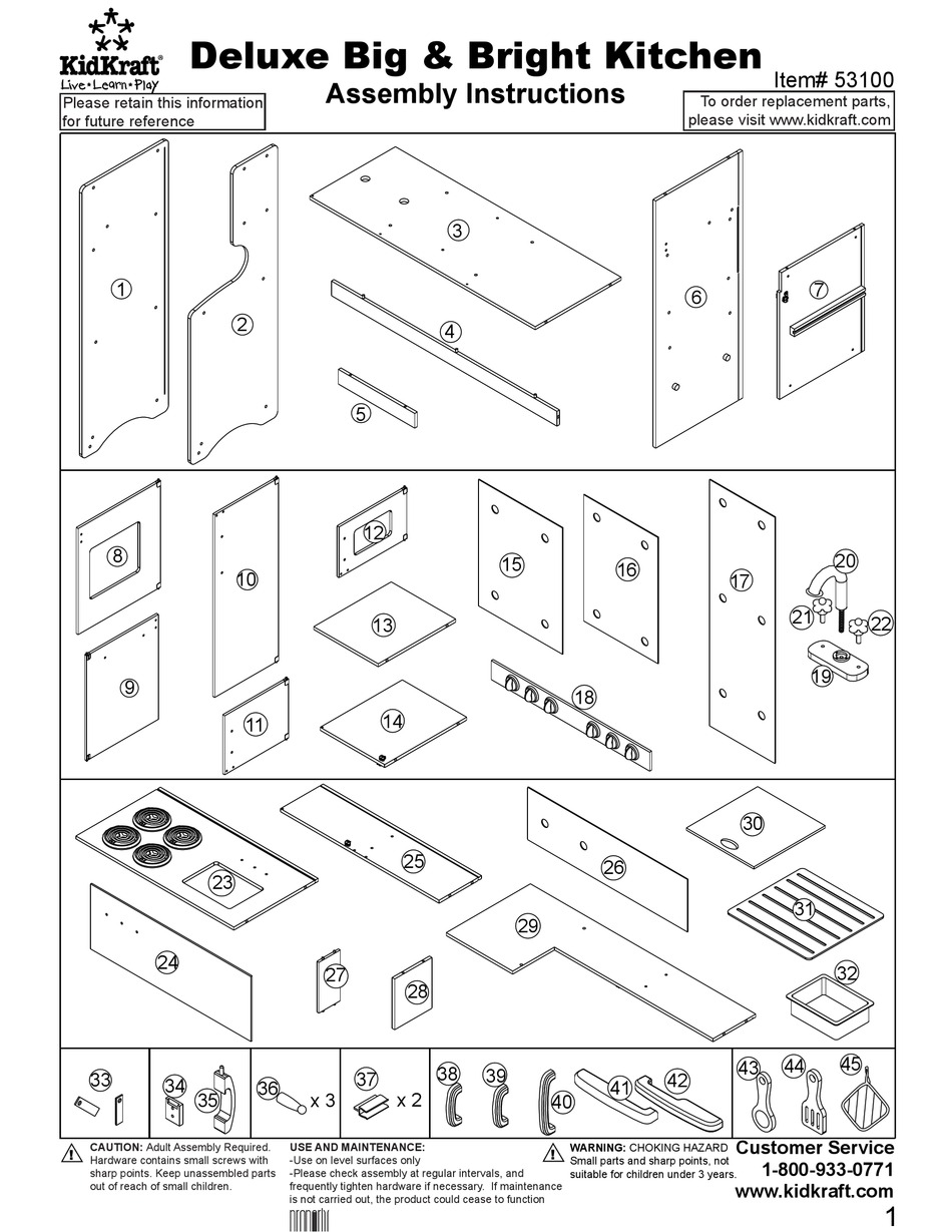 kidkraft large kitchen assembly instructions