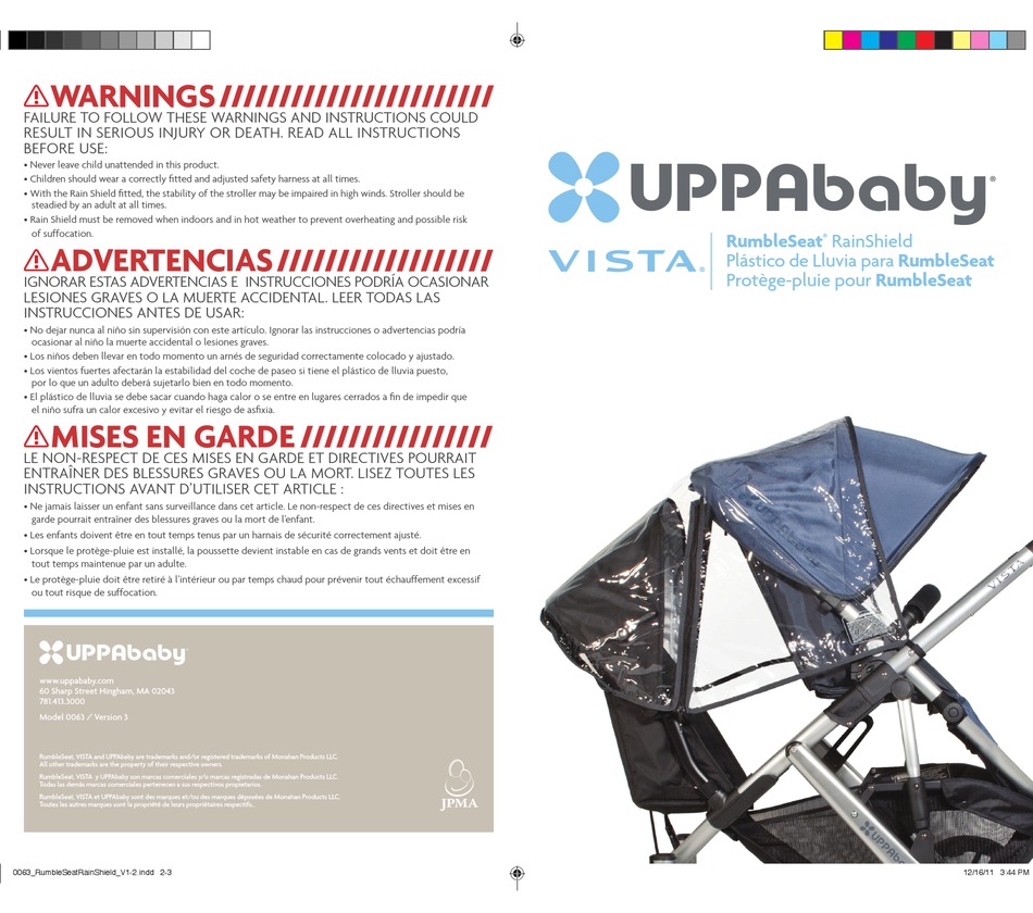 UPPABABY VISTA RUMBLESEAT 0063 MANUAL Pdf Download ManualsLib