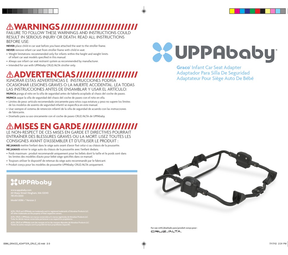 UPPABABY GRACO 0086 MANUAL Pdf Download ManualsLib
