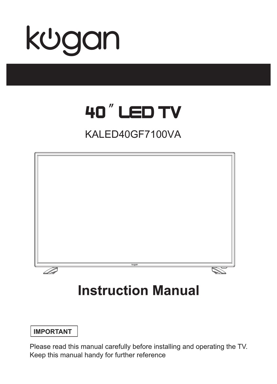 KOGAN KALED40GF7100VA INSTRUCTION MANUAL Pdf Download ManualsLib