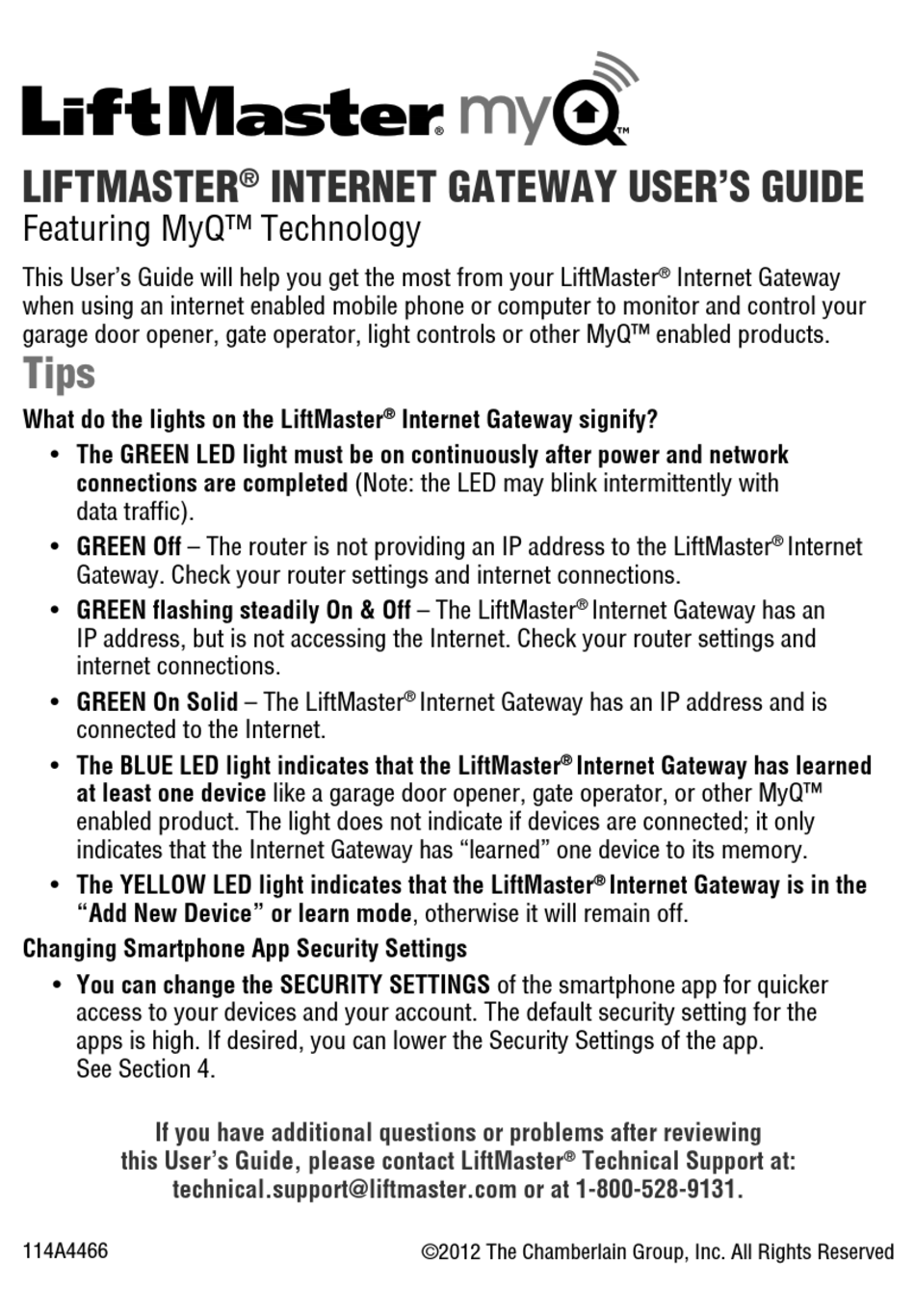 CHAMBERLAIN MYQ USER MANUAL Pdf Download ManualsLib