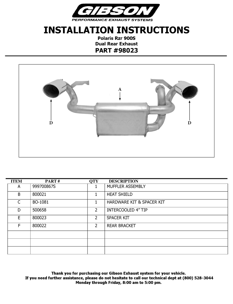 GIBSON 98023 INSTALLATION INSTRUCTIONS MANUAL Pdf Download ManualsLib