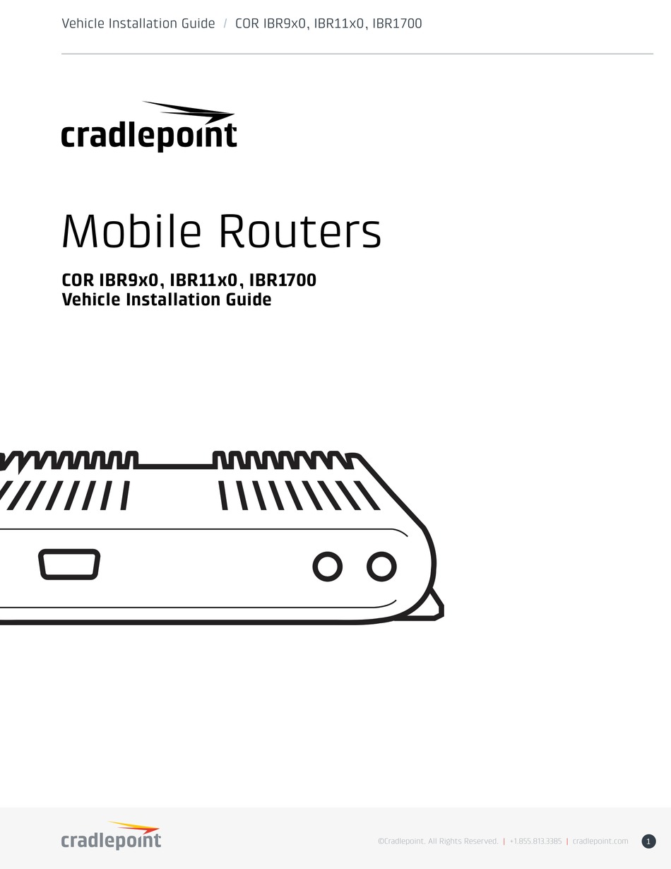 CRADLEPOINT COR IBR1100 INSTALLATION MANUAL Pdf Download ManualsLib
