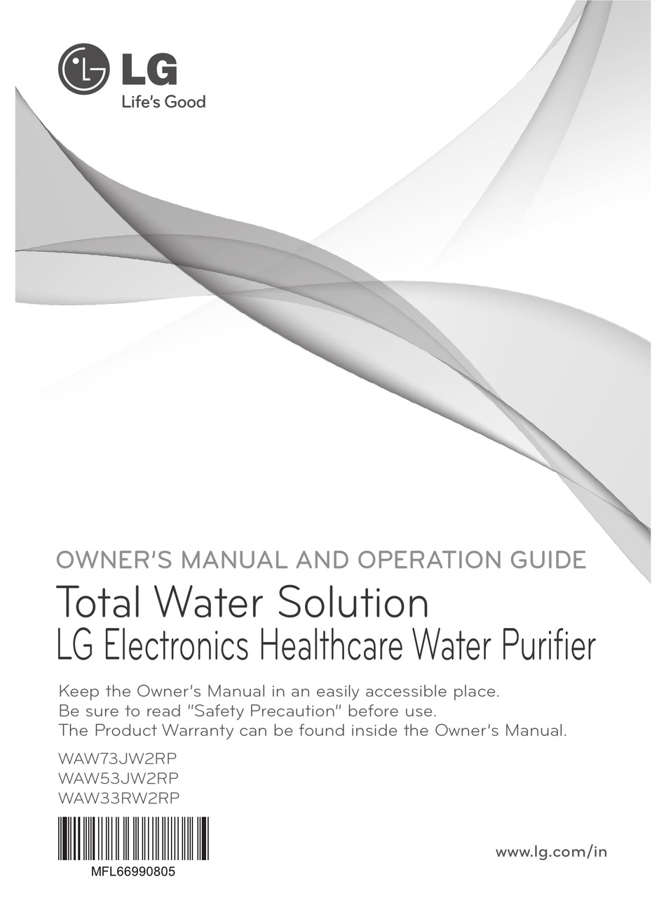 LG WAW73JW2RP OWNER'S AND OPERATOR'S MANUAL Pdf Download ManualsLib