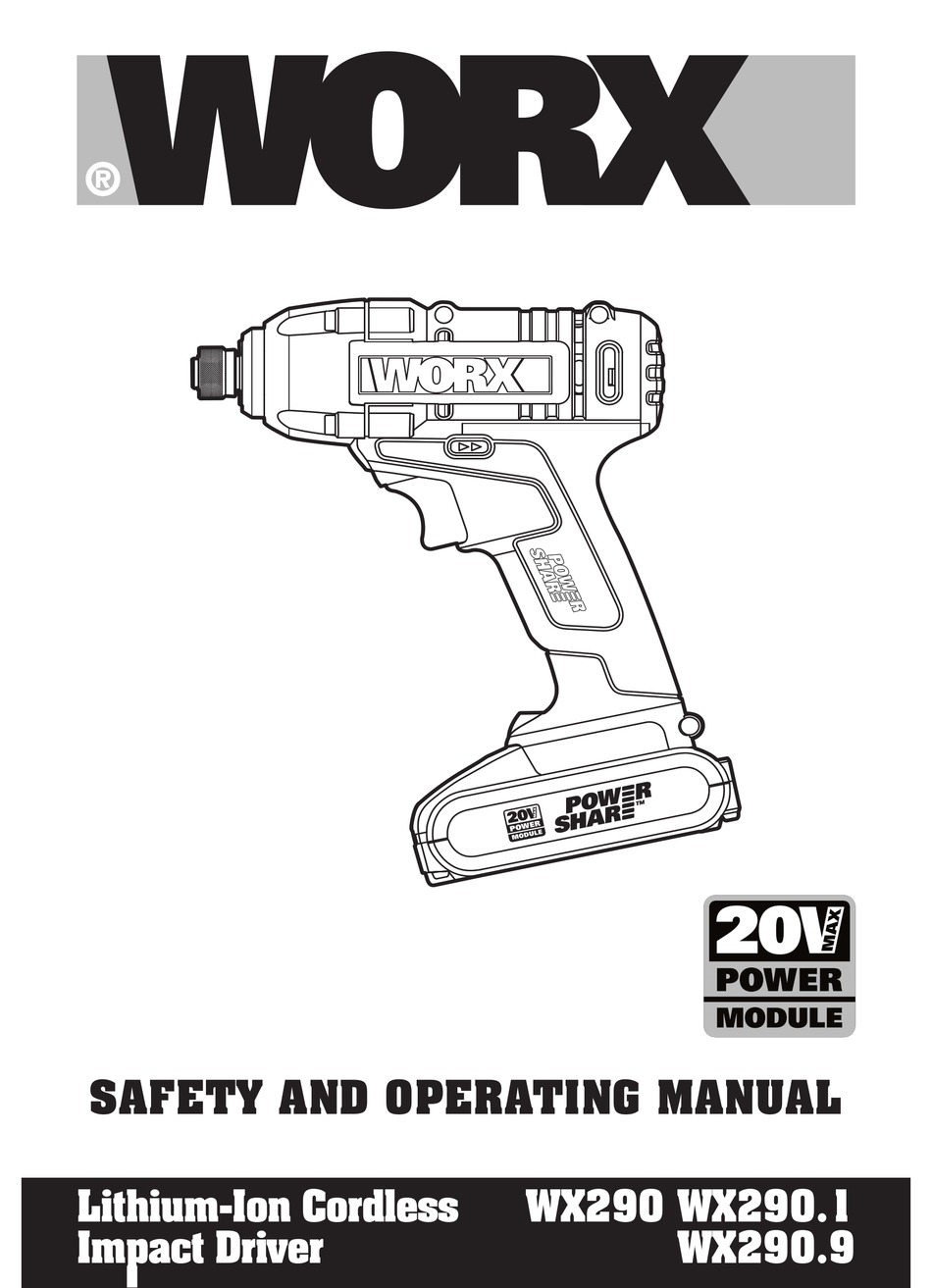 WORX WX290 SAFETY AND OPERATING MANUAL Pdf Download ManualsLib