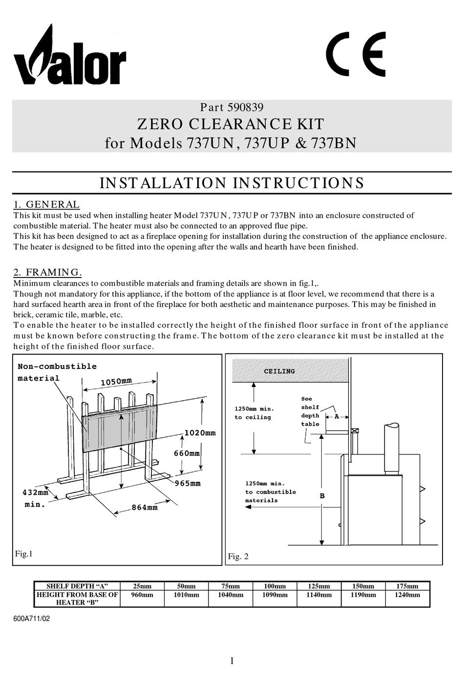 VALOR ZERO CLEARANCE KIT INSTALLATION INSTRUCTIONS Pdf Download