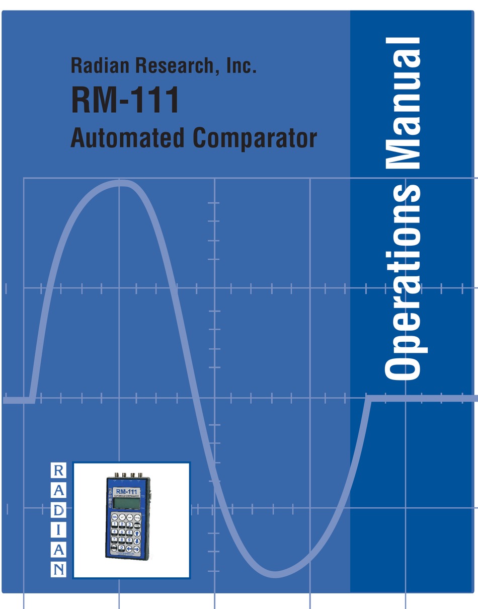 RADIAN RM111 OPERATION MANUAL Pdf Download ManualsLib
