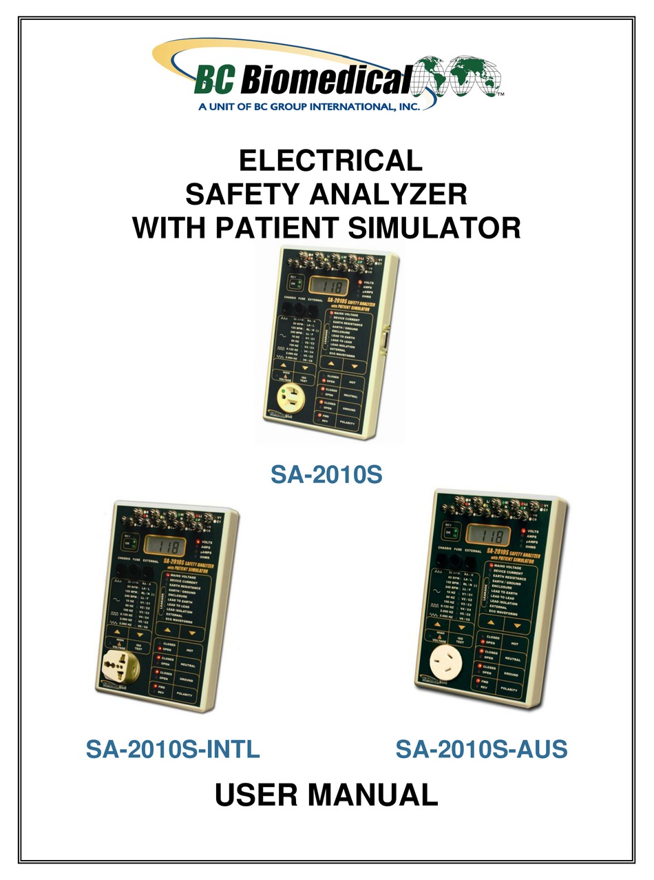 BC BIOMEDICAL SA2010S USER MANUAL Pdf Download ManualsLib