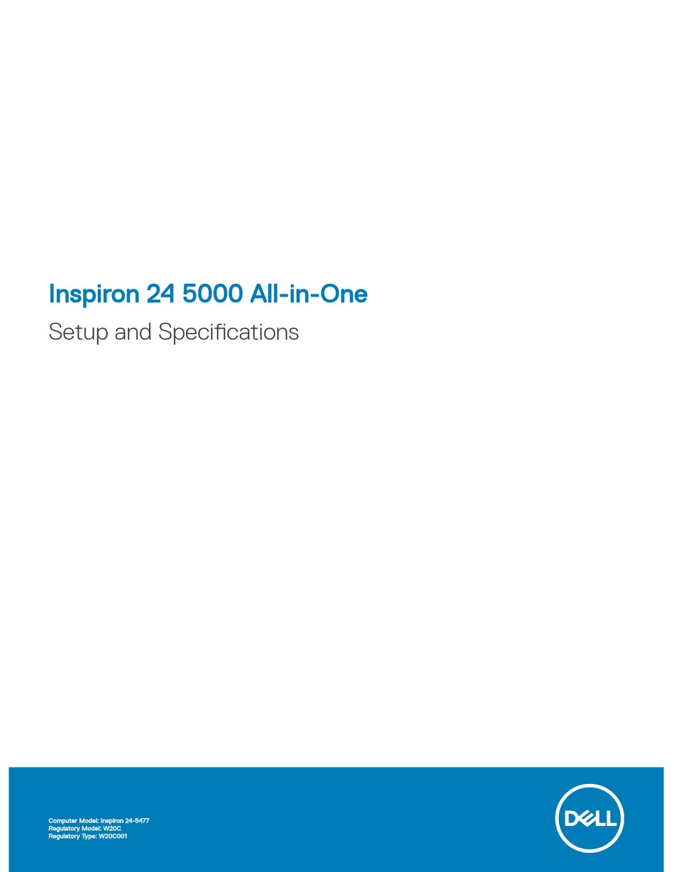 DELL INSPIRON 24 5000 ALL-IN-ONE SETUP AND SPECI?CATIONS Pdf Download