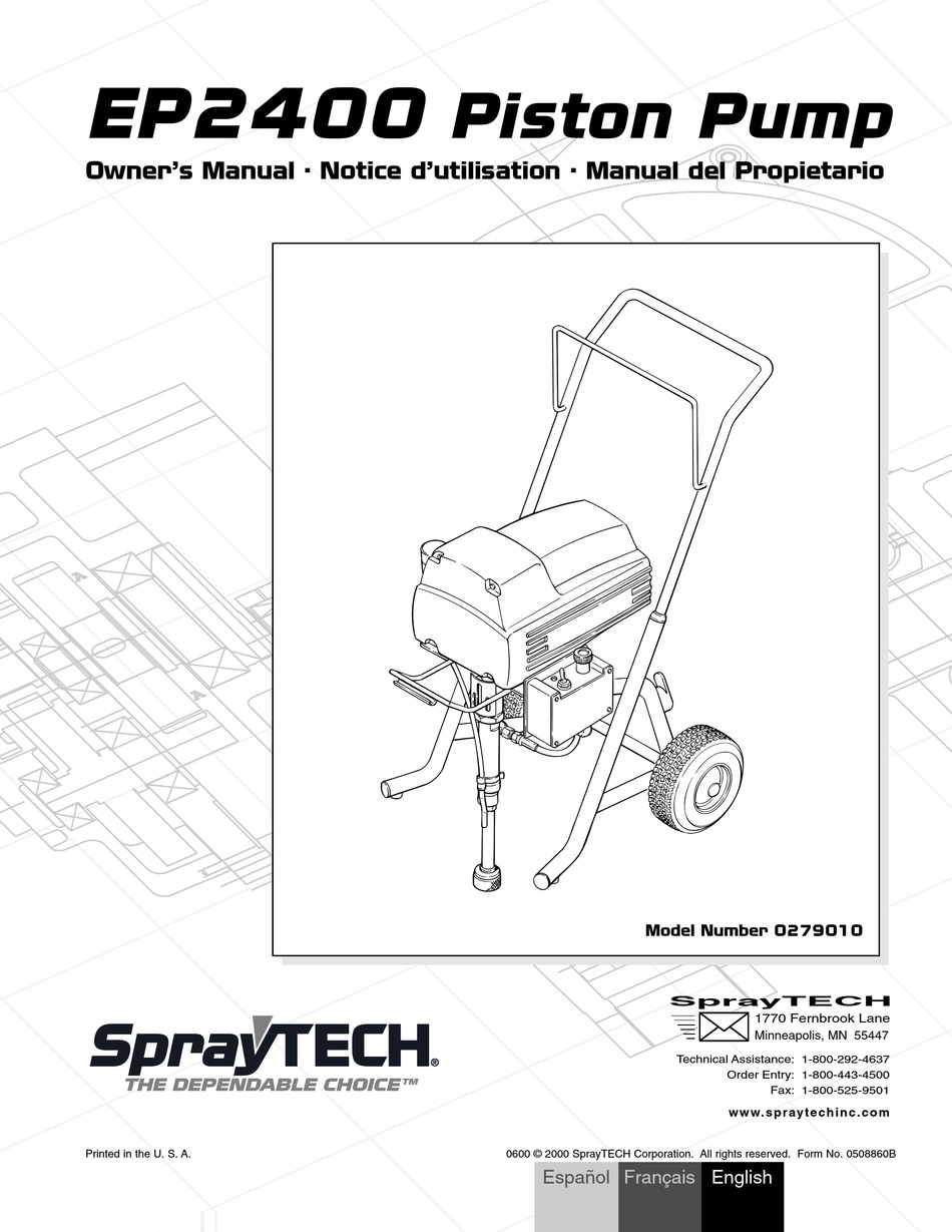 SPRAYTECH EP2400 OWNER'S MANUAL Pdf Download ManualsLib