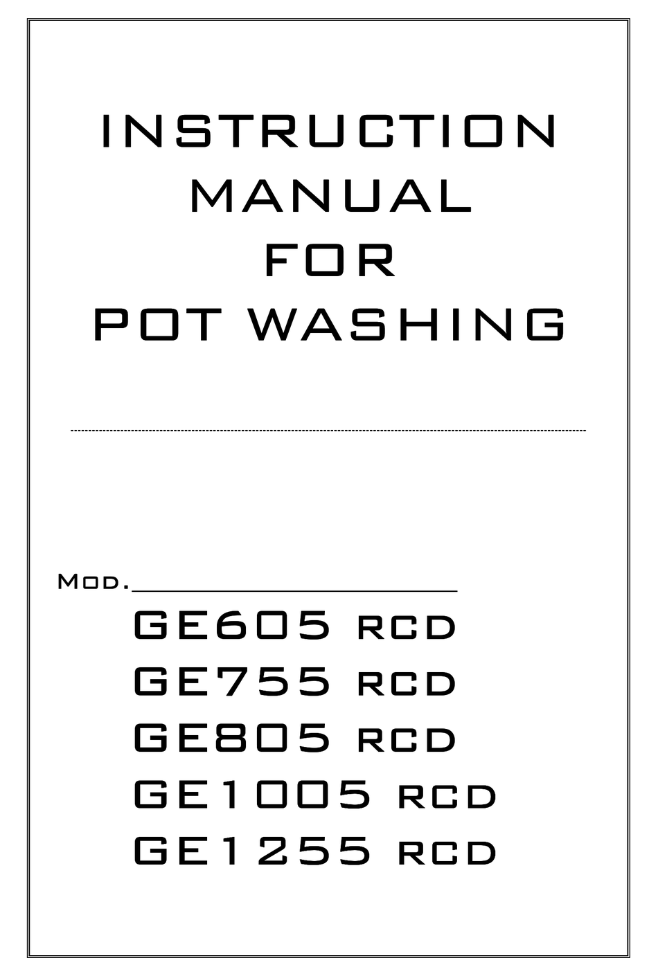 COMENDA GE605 RCD INSTRUCTION MANUAL Pdf Download | ManualsLib