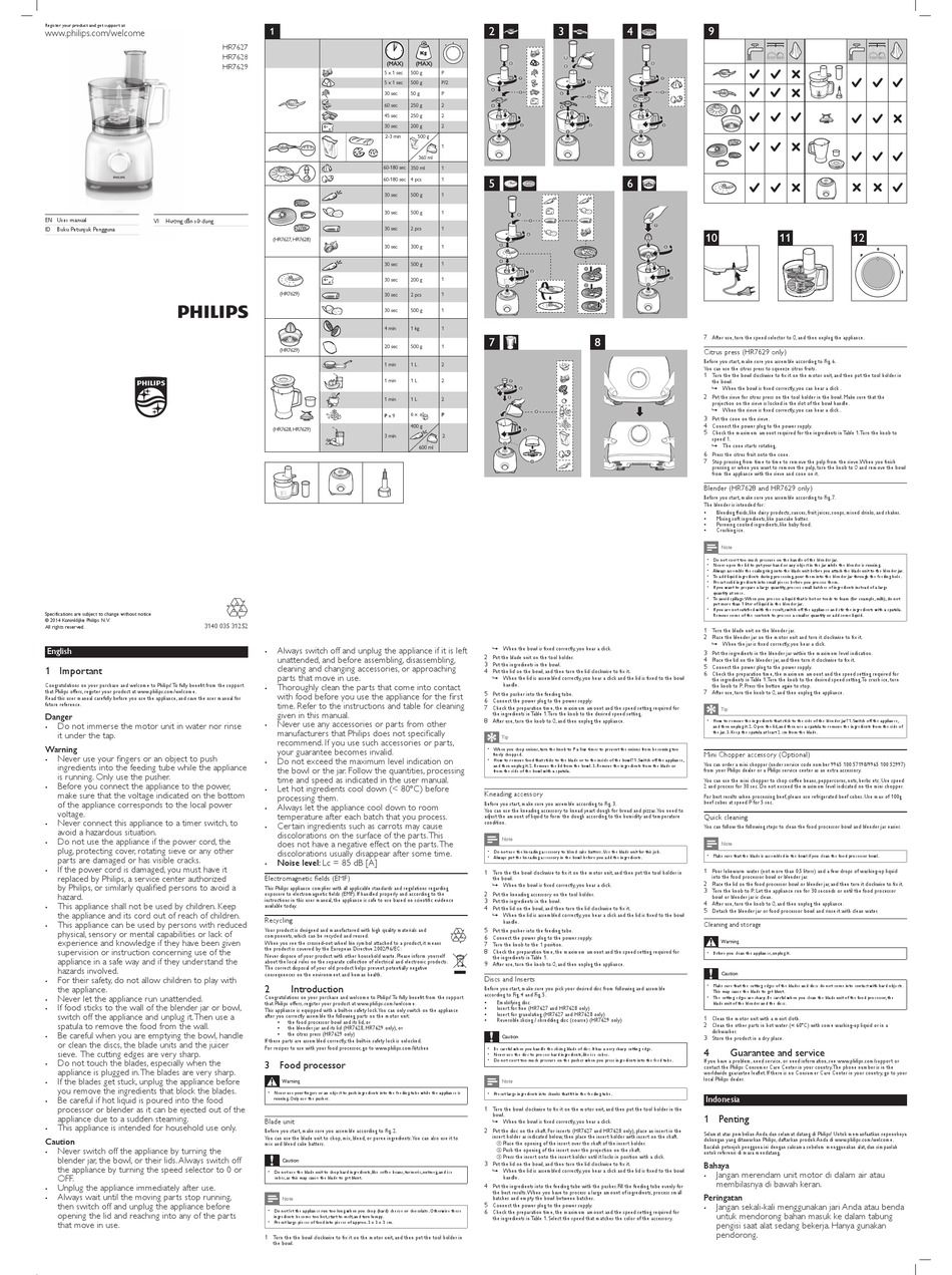 PHILIPS HR7627 USER MANUAL Pdf Download ManualsLib