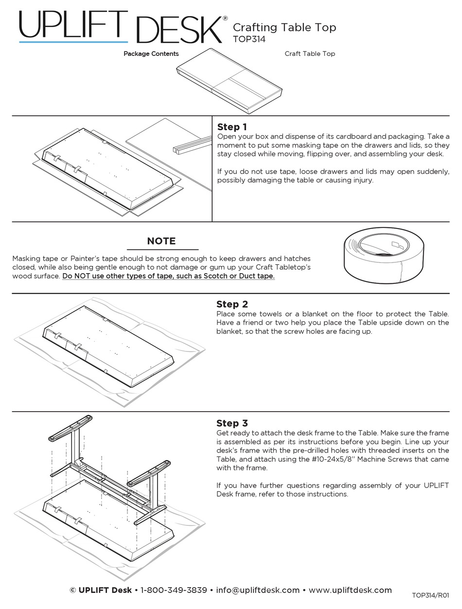 UPLIFT DESK TOP314 INSTRUCTIONS Pdf Download ManualsLib