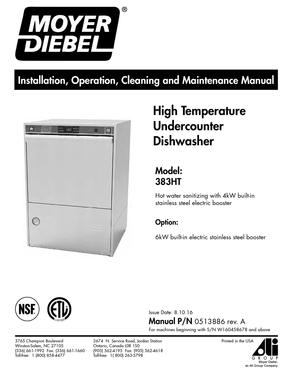 MOYER DIEBEL 383HT INSTALLATION, OPERATION AND MAINTENANCE MANUAL Pdf ...