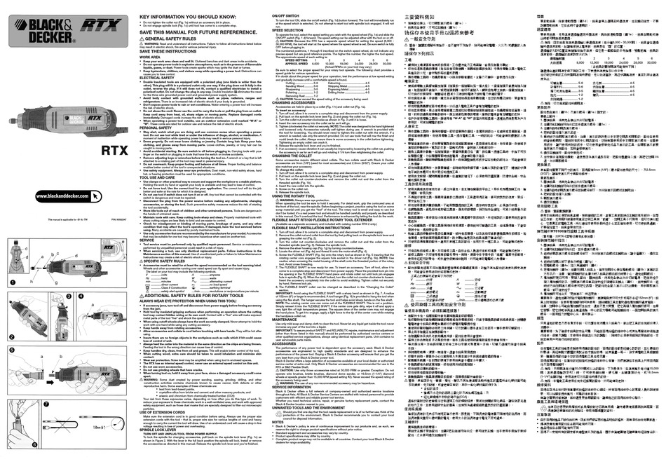Black & Decker RTX-2 Parts Diagram for Rotary Tool