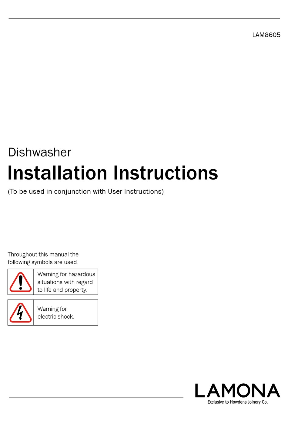 lamona integrated dishwasher fitting instructions