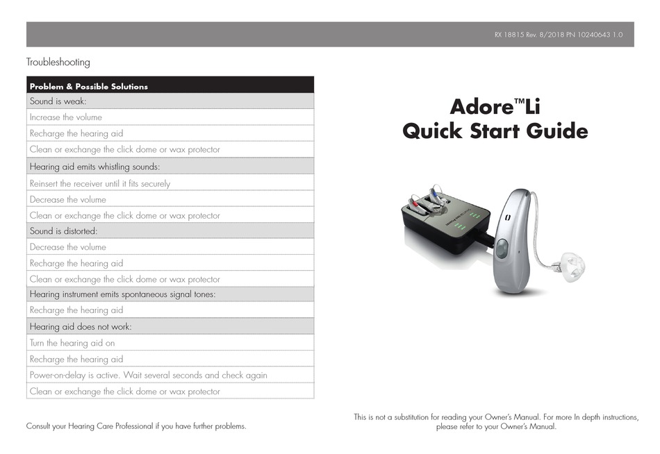 COSTCO ADORE LI QUICK START MANUAL Pdf Download ManualsLib