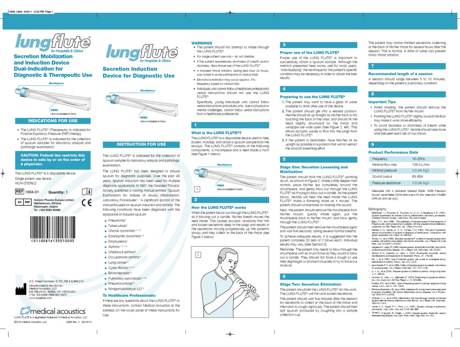 MEDICAL ACOUSTICS LUNG FLUTE INSTRUCTIONS FOR USE Pdf Download ManualsLib