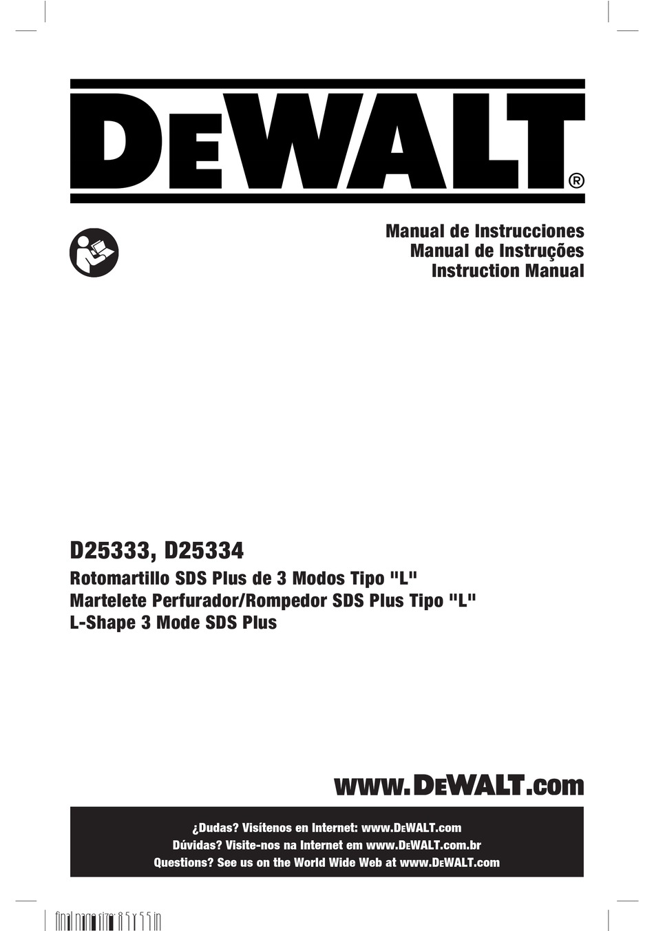 Pump Guinness håndtag Intended Use; Assembly And Adjustments - DeWalt D25333 Instruction Manual  [Page 23] | ManualsLib
