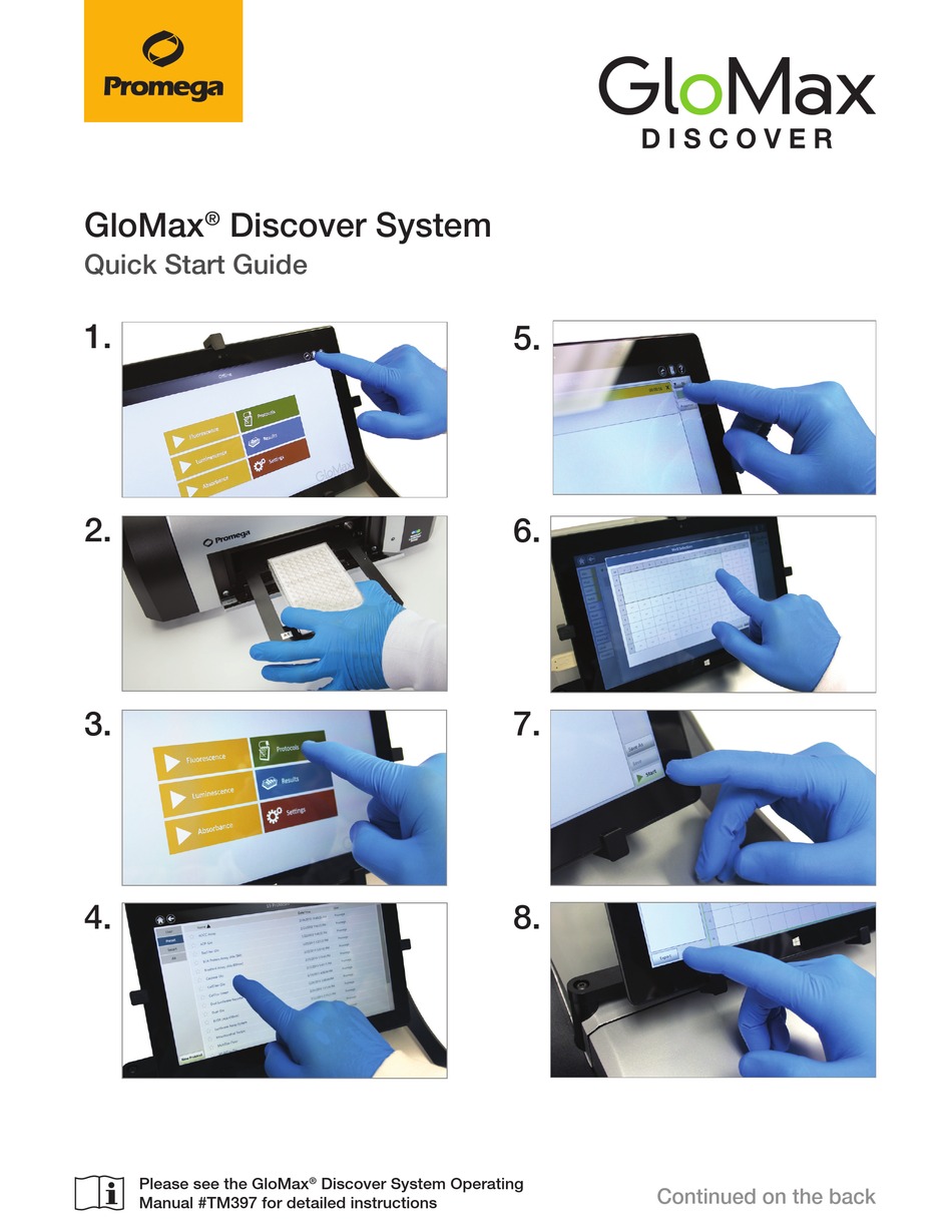 PROMEGA GLOMAX QUICK START MANUAL Pdf Download ManualsLib