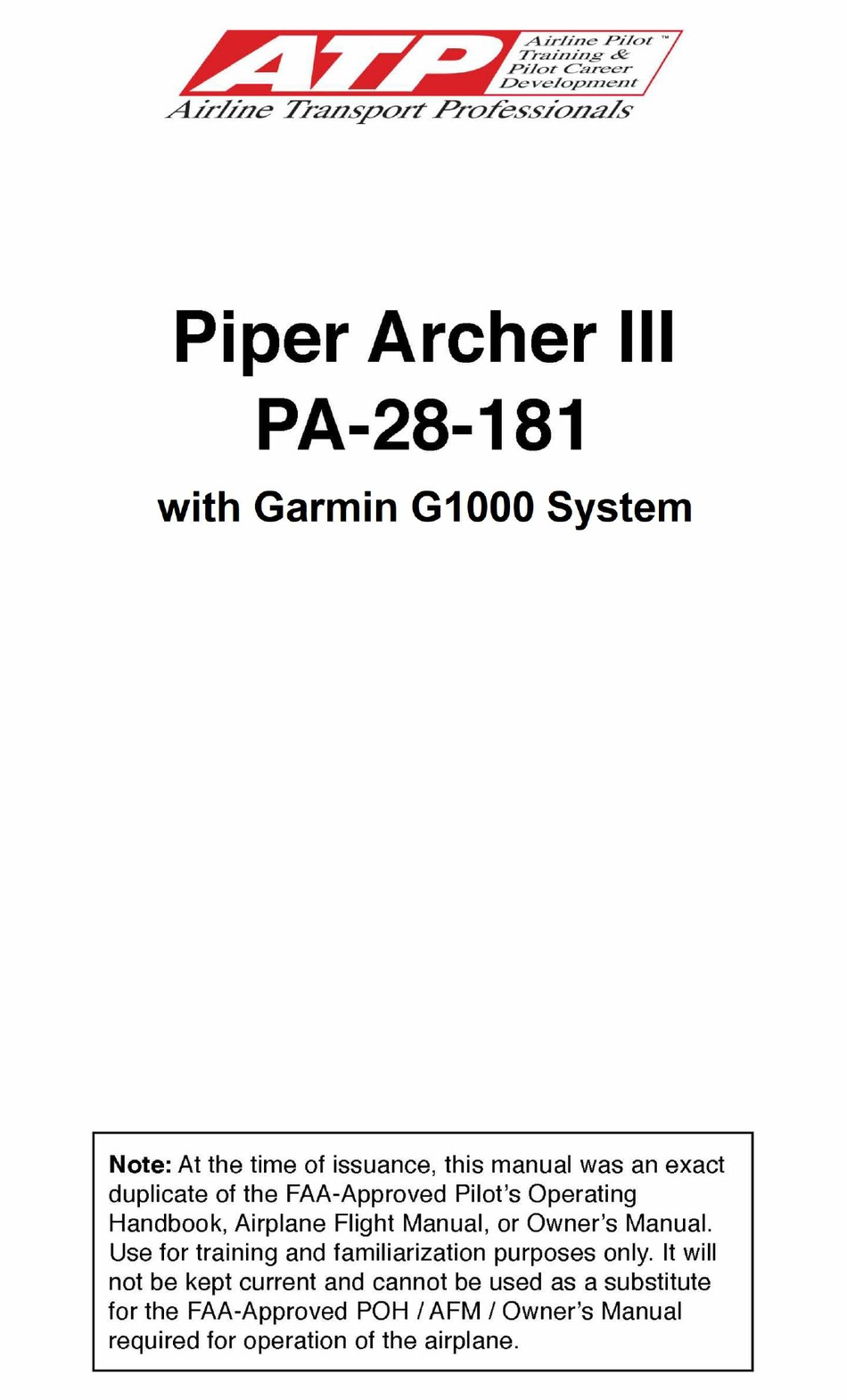 PIPER ARCHER III PA 28 181 HANDBOOK Pdf Download ManualsLib