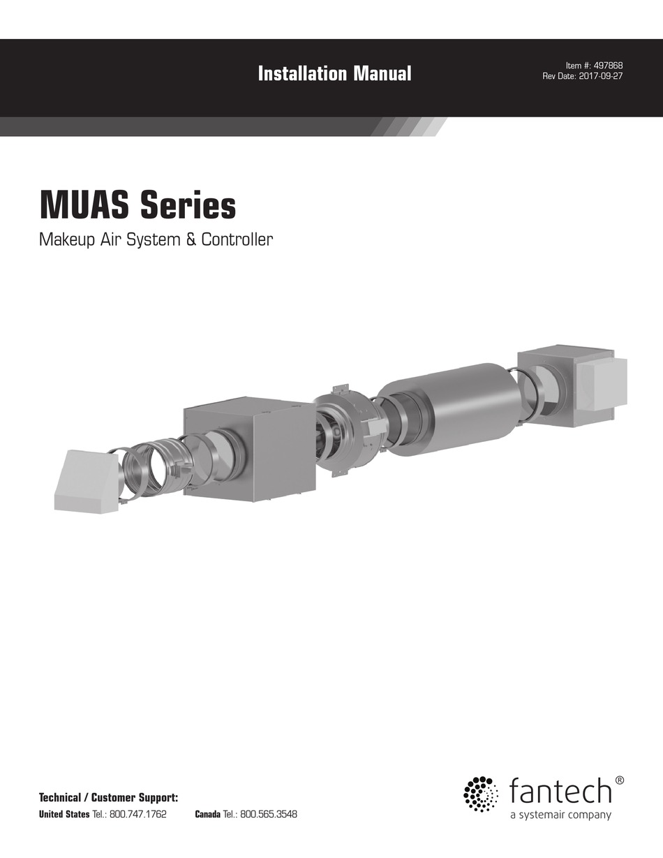 FANTECH MUAS 1600 INSTALLATION MANUAL Pdf Download ManualsLib