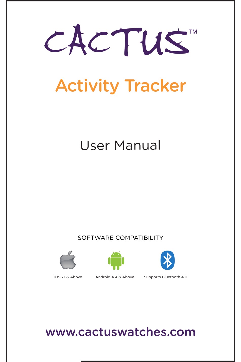 CACTUS ACTIVITY TRACKER USER MANUAL Pdf Download ManualsLib