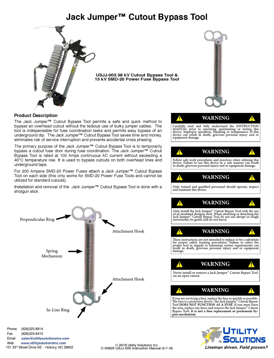 UTILITY SOLUTIONS JACK JUMPER MANUAL Pdf Download ManualsLib