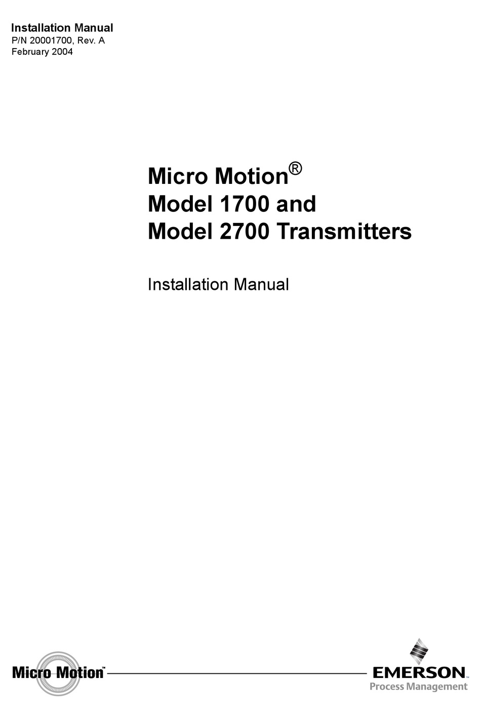 Emerson Micro Motion Installation Manual Pdf Download Manualslib