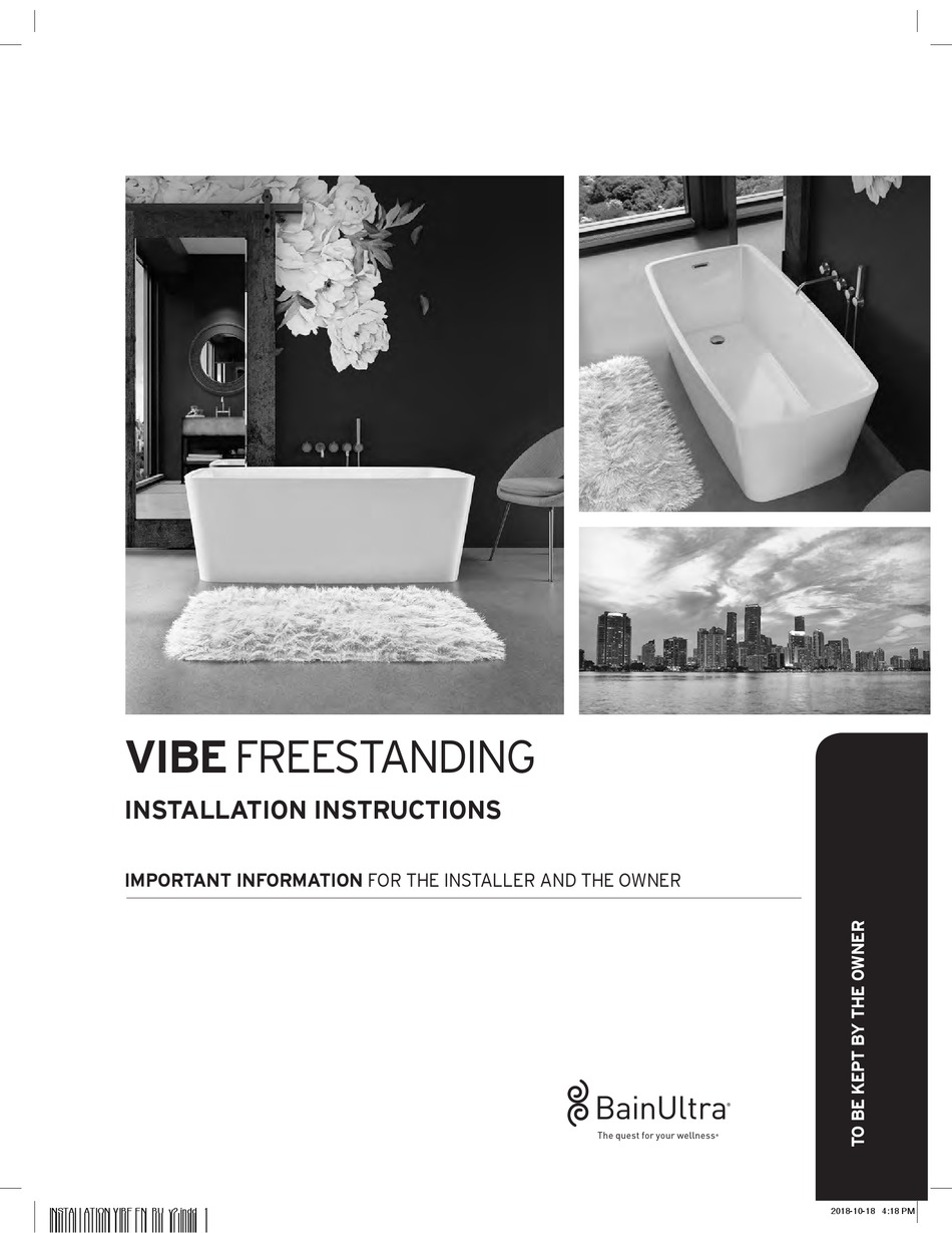 BAINULTRA VIBE FREESTANDING INSTALLATION INSTRUCTIONS MANUAL Pdf Download ManualsLib