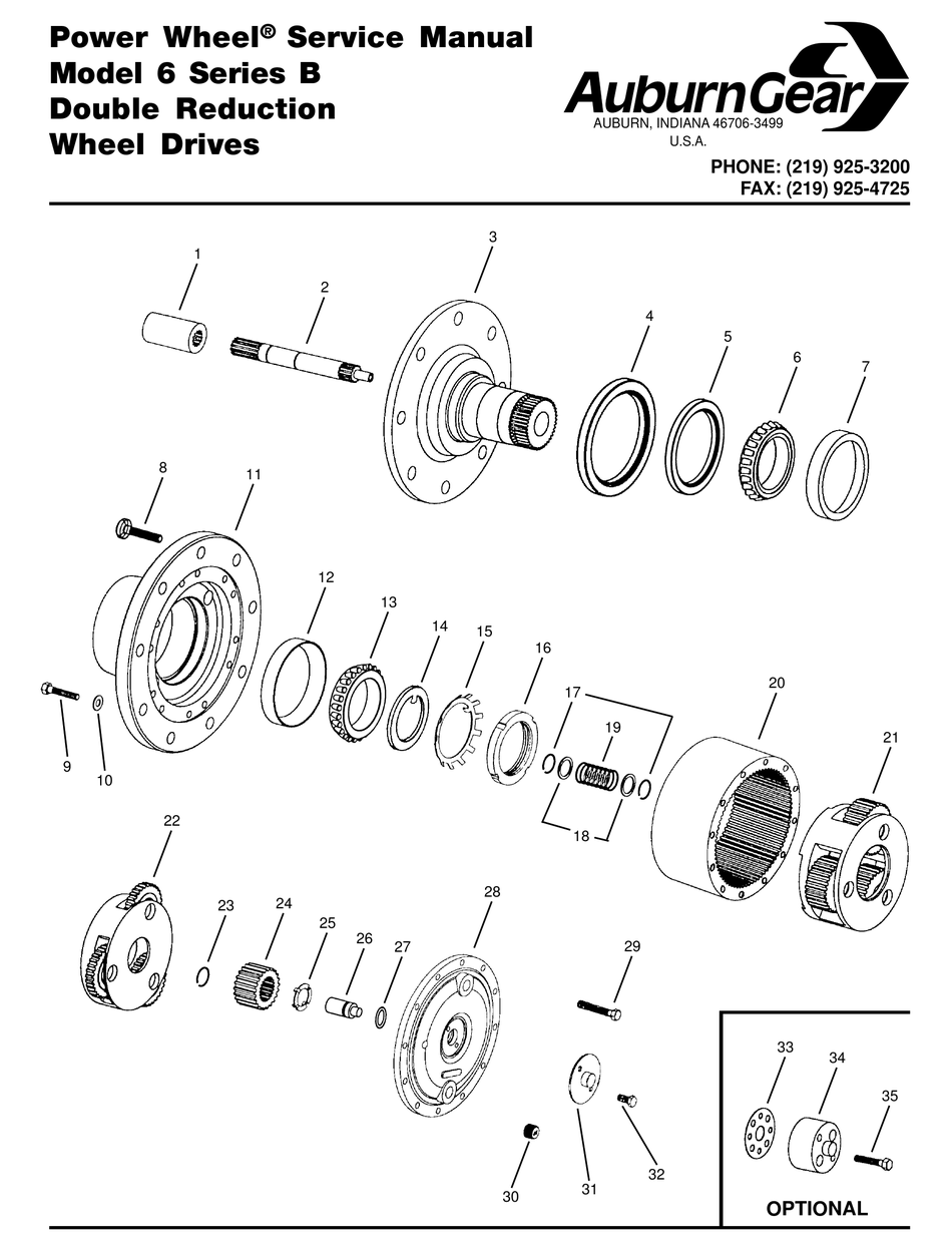 AUBURN GEAR POWER WHEEL MODEL 6 SERVICE MANUAL Pdf Download ManualsLib